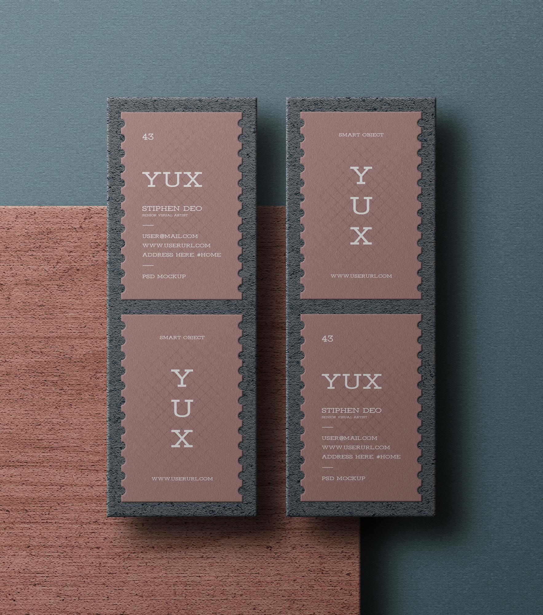Portfolio card with embroidered samples